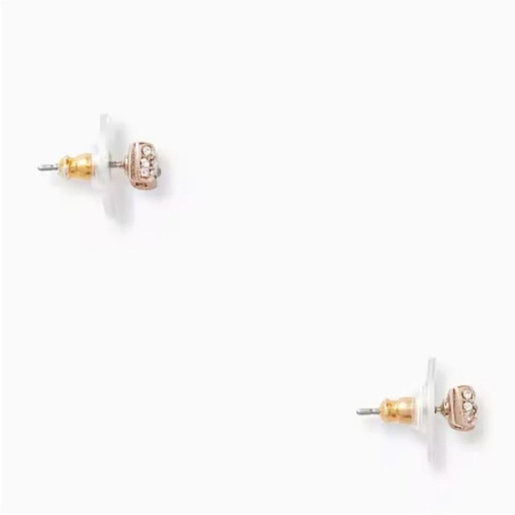 Kate Spade New York Ready, Set, Bow Pave Crystal ROSE GOLD Bow Studded Earrings - Picture 3 of 10